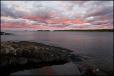 Sunset near Rock Harbor, Isle Royale National Park, Michigan, Lake Superior