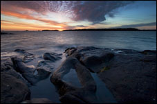 Sunrise near Rock Harbor, Isle Royale National Park, Michigan, Lake Superior