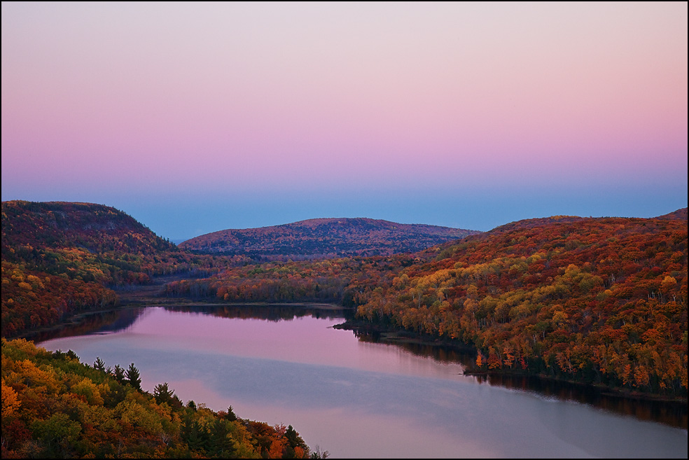 Sunset at Lake of the Clouds, Porcupine Mountains State Park, Upper Michigan