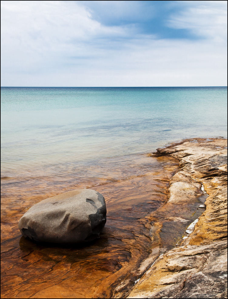 Rock, Miners Beach, Pictured Rocks National Lakeshore, Lake Superior, Upper Michigan