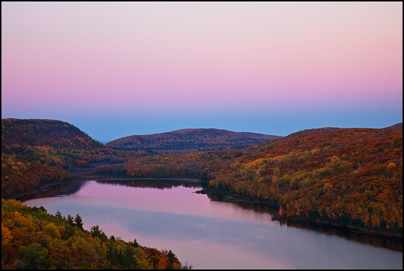 Lake of the Clouds at Sunset, Porcupine Mountains Wilderness State Park, Upper Michigan, Picture